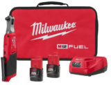 Milwaukee M12 FUEL 3/8″ Cordless Ratchet Kit with 2 Batteries & Charger – $180 ($299 Value) $180.00