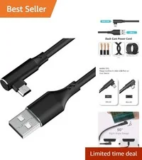 50% Off 90-Degree Bend Dash Cam USB-C Charging Cable – $7.99
