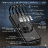 90000mAh Portable Power Bank with Built-in Cables for $22.99