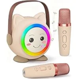 Aadmd Mini Karaoke Machine with 2 Wireless Microphones for $14.99