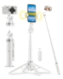 ACKIMA 53″ Selfie Stick Tripod with LED Light – $11