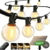 Addlon 100ft Solar String Lights with 54 LED Bulbs and Remote for $24.41