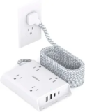 Addtam Flat Plug Surge Protector Power Strip with 10′ Cord & 4 USB Ports – $8.99