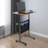 Adjustable Height Rolling Laptop Desk with Storage for $50.71