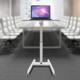 Adjustable Height Rolling Laptop Cart & Standing Desk – Tiltable Podium w/ Wheels – $111.55 ($223.10 Value)