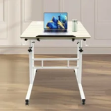 Adjustable Mobile Stand-Up Desk with Wheels for $41.83