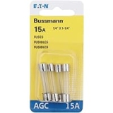 Bussmann BP/AGC-15 15 Amp Fast Acting Glass Tube Fuse for $3.35