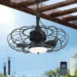 Ahawill 20″ Outdoor Ceiling Fan with Light and Remote for $71.99