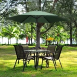 Ainfox 9-Inch Outdoor Patio Table Market Umbrella with Push Button Tilt & Crank for $29.99