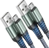 AINOPE 6.6′ USB-A to Micro USB Braided Charging Cables – 2-Pack for $3.49