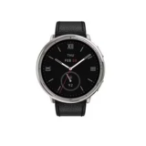 Amazfit Active 2 Round Smartwatch with Black Leather Band for $71.99