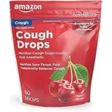 Amazon Basic Care Cherry Menthol Cough Drops, 160 Count – $4.32