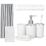 Amazon Basics 18-Piece Bathroom Set with Shower Curtain for $13.61