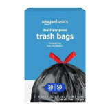 Amazon Basics Multipurpose Drawstring Trash Bags – 200 Count for $8.73