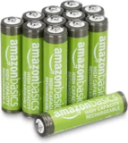 12-Count Amazon Basics Rechargeable AAA NiMH Batteries $6.43