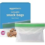 300 Count Amazon Basics Reclosable Food Storage Snack Bags for $5.96