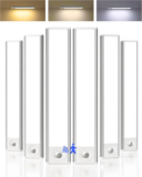 Ametheus 8″ 34 LED Rechargeable Motion Sensor Under Cabinet Lighting (6-Pack) for $24.69