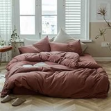 AMWAN Brick Red King Duvet Cover Set Now $23.65