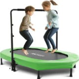 56″ ANCHEER Kids Trampoline with Adjustable Handlebar for $58