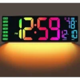 Ansoper 16.5″ Auto-Dimming LED Digital Wall Clock with Remote Control for $17.49