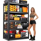 AOAORGG 71″ 5-Tier Black Metal Garage Shelving Unit – $40 (Save $20)