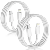 2-Pack APFEN 6′ USB C to Lightning Cables (White) – $4.39