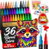 Artistro Dual-Tip Acrylic Paint Markers 36-Pack for $9.49