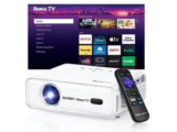 Aurzen Roku Smart Projector with WiFi and Bluetooth for $221.74