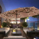 Autlaycil 13′ Rectangle Umbrella with 36 Solar Lights for $79.99