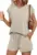 Automet Women’s Lounge Two Piece Set in Khaki for $20