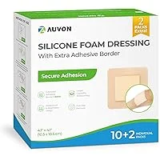 12-Pack Auvon Silicone Foam Dressing 4″ x 4″ – $7.19 ($19.99 Value)