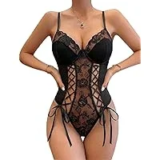 Avidlove Women’s Lace Up Front V Neck Bustier Lingerie for $5.99
