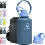 avodvo 64oz Stainless Steel Water Bottle with 2-in-1 Straw for $14.99