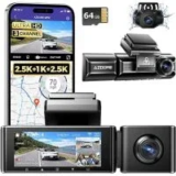 Azdome M550 3-Channel 4K Dash Cam with Rear Camera and 64GB Card for $64.50
