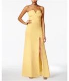 B. DARLIN Women’s Slit Gown Dress in Bright Yellow for $34.99