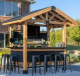 Backyard Discovery Palisade 9’x6′ Cedar Wood Outdoor Bar for $1999