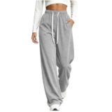 Baggy High Waisted Wide Leg Fleece Joggers with Pockets for $12.99