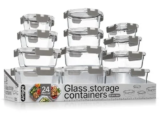 Bakken Borosilicate Glass Food Storage Containers – 24 Pieces for $23.99