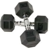 BalanceFrom 50lb Rubber Hex Dumbbell Set for $22.95