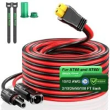 Bateria Power 10′ 1000W 12AWG Solar Connector XT60 Charge Extension Cable for $11.49
