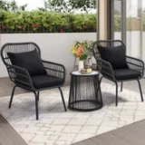 Bay Isle Home 3-Piece Rattan Wicker Outdoor Bistro Set for $149.99