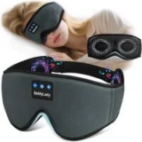 BeMyLady 3D Contoured Cotton Eye Sleep Mask with Bluetooth Headphones for $9.95