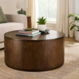 Better Homes & Gardens Miller Drum Coffee Table in Walnut or Black for $71