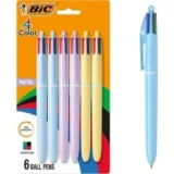 BIC 4 Pastel Barrel Multicolor Ballpoint Pens 6-Pack for $4.85