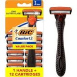 BIC Comfort 3 Hybrid Men’s Disposable Razor with 12 Cartridges for $7.44