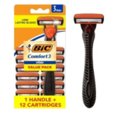 BIC Comfort 3 Men’s Refillable Razor Set with 12 Cartridges for $5.95