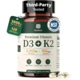 BienRaiz Vitamin D3 5000IU + K2 Supplement (120 Softgels) for $2.99