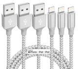 Bkayp 10′ Apple MFi Certified Lightning Cable 3-Pack for $3.99