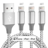 Bkayp 10ft USB-A to Apple MFi Certified Lightning Cable 3-Pack for $3.99