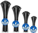 Black Heavy Duty Zip Ties – 400-Piece Assorted Sizes for $3.49